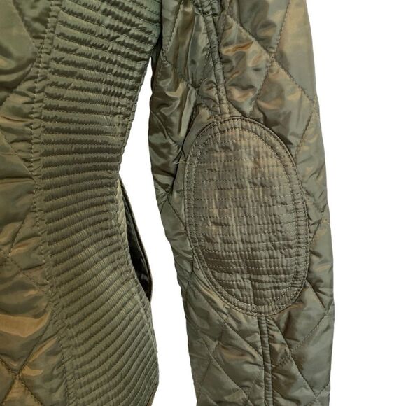 Banana Republic Green Quilted Equestrian Front Zip Field Jacket Women's XS - Picture 6 of 10